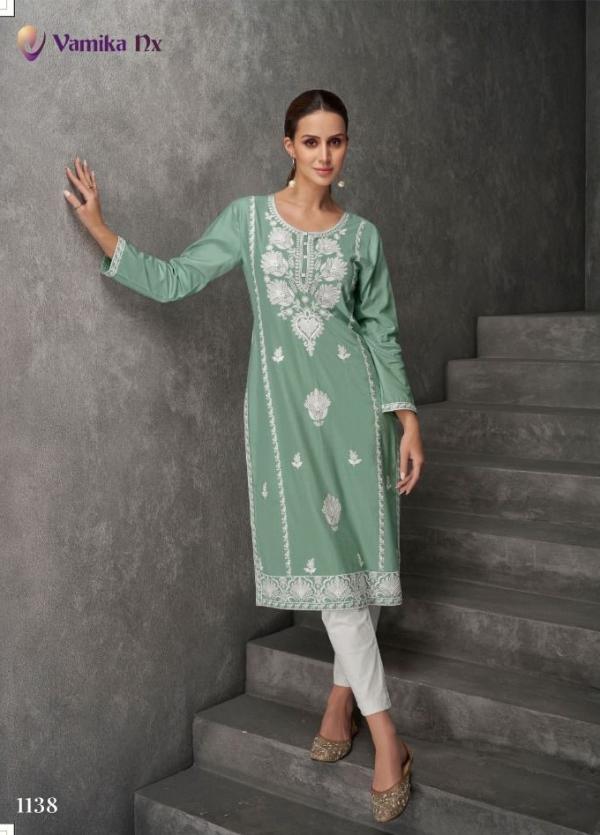 Vamika Nx Rooh Vol 7 Rayon Lakhnawi Kurti With Bottom